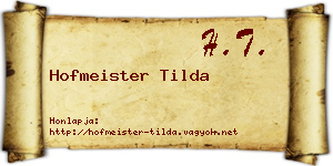 Hofmeister Tilda névjegykártya